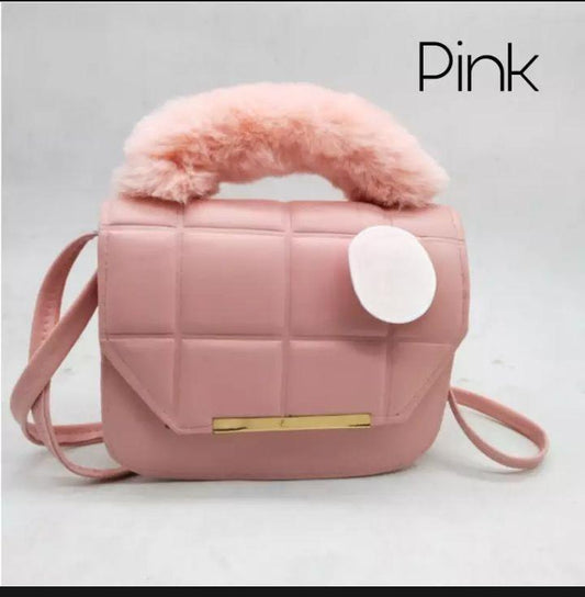 Material: Rexine Pattern: Plain Number Of Pieces: 1 Pc Gender: Girl's Color: Pink Package Includes: 1 x Shoulder Bag Length: 9 Inches Width: 5 Inches Height: 7 Inches